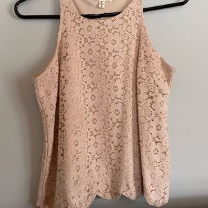 Lace pink tank top, monteau size s